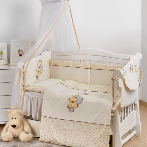 Комплект в детскую кроватку 7 предметов Twins «Teddy Love R-006»