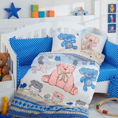 Детский комплект постельного белья поплин «Tombik» голуб Hobby