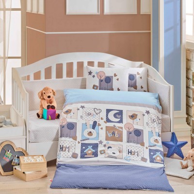 Детский комплект постельного белья поплин «Sweet Home» голуб Hobby