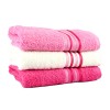 Набор полотенцев 3 шт. «Cotton» фуксия/розовый/крем | IzziHome - 50*90 см