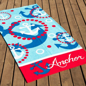 Полотенце пляжное велюр «Anchor» 75*150 | Lotus