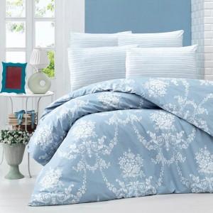 Комплект постельного белья ранфорс «Cloria» евро | голуб | Light House